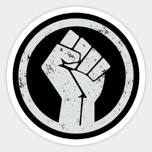 BLACK POWER FIST, WHITE PRINT Sticker